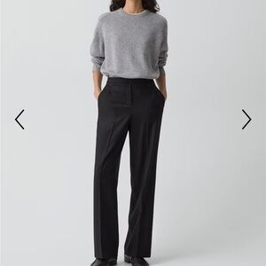 Theory Black Wide Pull-On Flannel Pants, Size 12, NWT